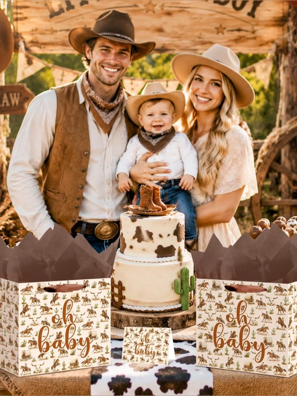 Oh Baby Western Brown Gift Bag for Kids